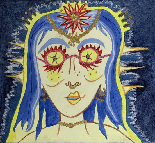 Portrait of a woman with kaleidoscope eyes